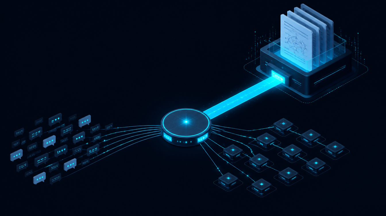 A routing layer sends the rare hard step to a frontier model and the high-volume simple steps to a cheaper one.